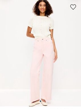 Old Navy Light Pink Wide-Leg High-Rise Jeans size 6Long